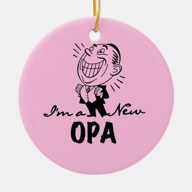 Adorno De Cerámica Nuevos camisetas y regalos sonrientes de Opa (Frente)