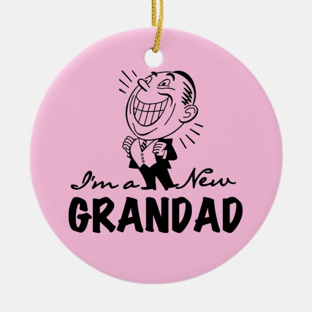 Adorno De Cerámica Nuevos camisetas y regalos sonrientes del Grandad (Frente)