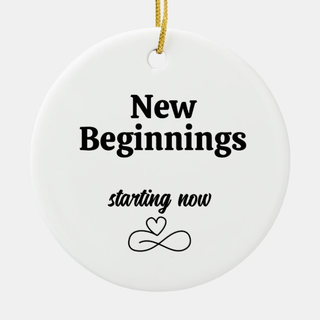 Adorno De Cerámica Nuevos comienzos, regalos de divorcio para sus nav (Frente)