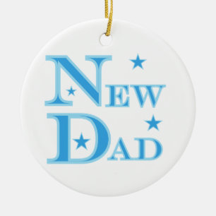 Adorno De Cerámica Nuevos regalos del papá del texto azul
