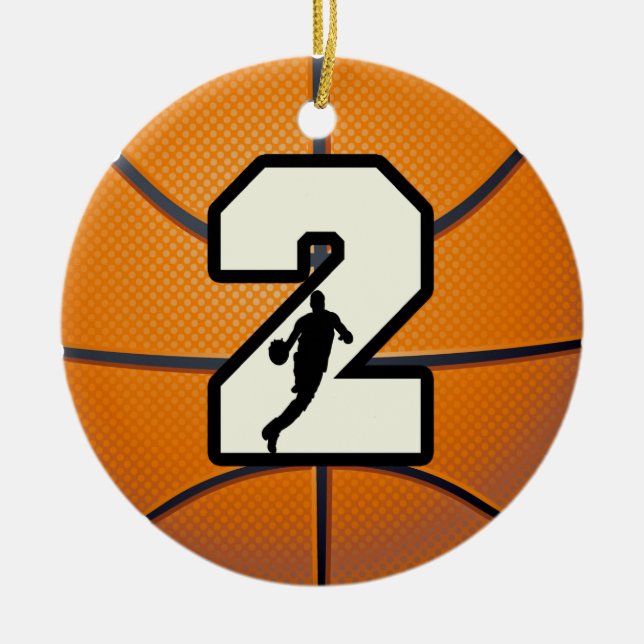 Adorno De Cerámica Número 2 Baloncesto (Frente)