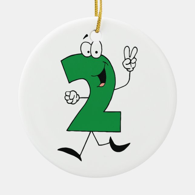 Adorno De Cerámica Número 2 camisetas y regalos de cumpleaños (Frente)