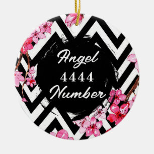 Adorno De Cerámica Número de ángel "4444"