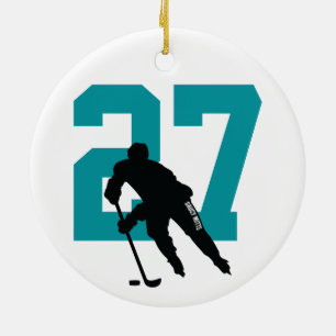Adorno De Cerámica Número de jugador de hockey Personalizado personal