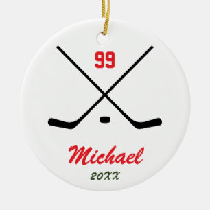 Adorno De Cerámica Número de nombre del jugador de hockey personaliza