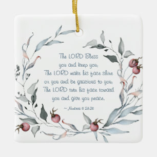Adorno De Cerámica Números 6:24-26 El Señor Bendice A Tus Navidades