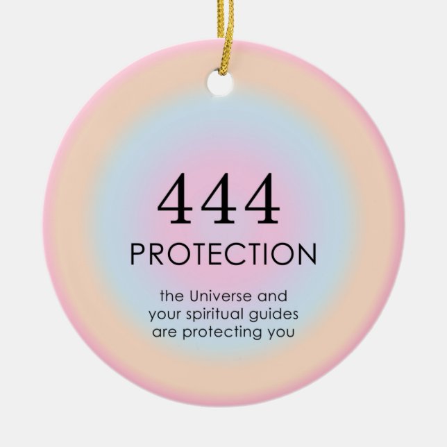 Adorno De Cerámica Números de Aura Angel modernos Numerología 444 (Frente)