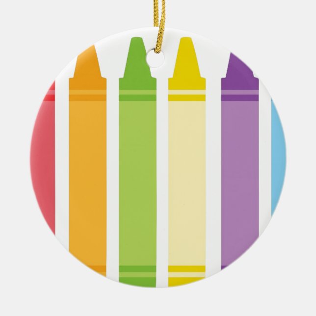 Adorno De Cerámica Nunca Demasiado Viejo Para Los Crayones (Frente)