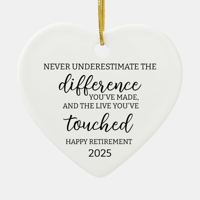 Adorno De Cerámica Nunca subestimes la diferencia que hiciste y (Frente)