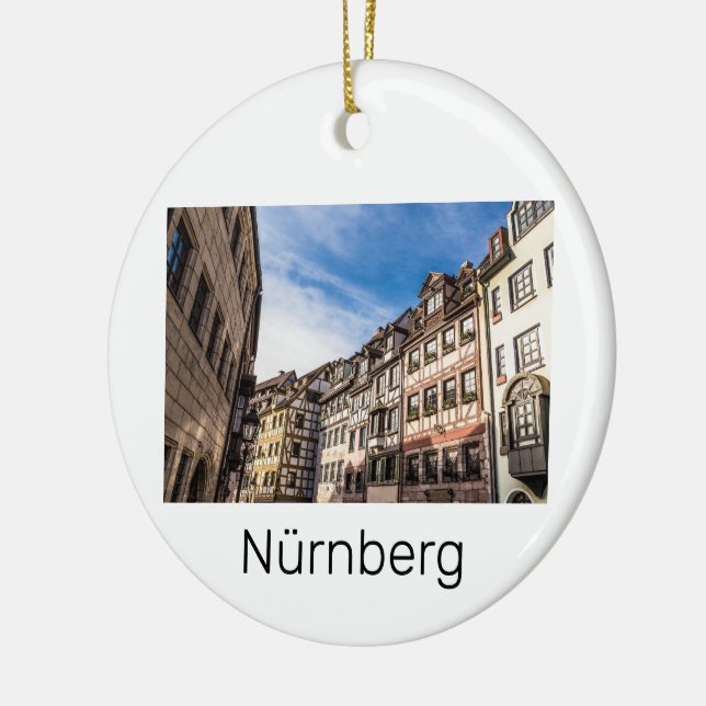 Adorno De Cerámica Nuremberg Cityscape Bavaria Alemania Souvenir (Izquierda)