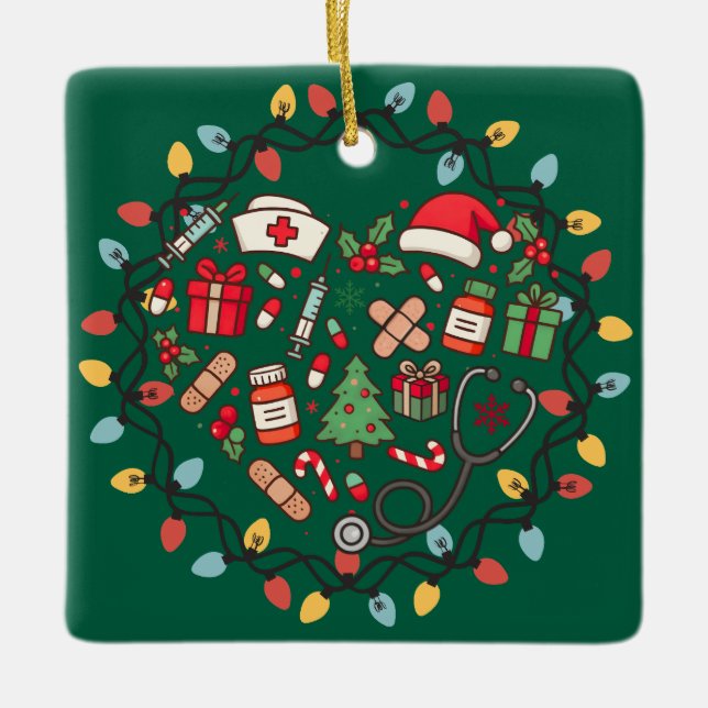 Adorno De Cerámica Nurse Christmas Ornament (Anverso)