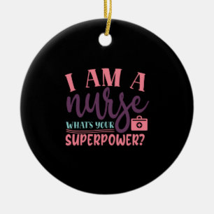 Adorno De Cerámica Nurse Gift Soy Una Enfermera Cual Es Tu Superpot