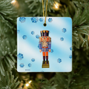 Adorno De Cerámica Nutcracker alemán - Feliz Navidad