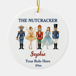 Adorno De Cerámica Nutcracker Ballet Custom Name & Role