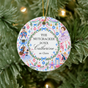 Adorno De Cerámica Nutcracker Ballet de Navidad Personalizado