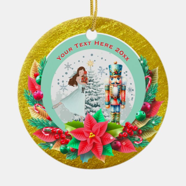 Adorno De Cerámica Nutcracker Christmas, Family Holiday Keepsake Gift (Frente)