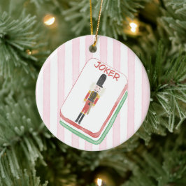 Adorno De Cerámica Nutcracker Joker Mahjong Navidad