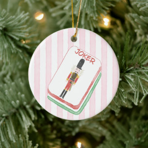 Adorno De Cerámica Nutcracker Joker Mahjong Navidad