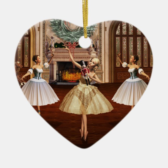 Adorno De Cerámica Nutcracker - Joyeux Noël Ornament French Heart (Frente)