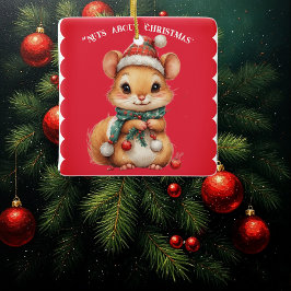 Adorno De Cerámica Nuts About Christmas Playful Squirrel Winter Dress