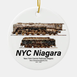 Adorno De Cerámica NYC Niagara – Locomotora de Vapor de Tren American