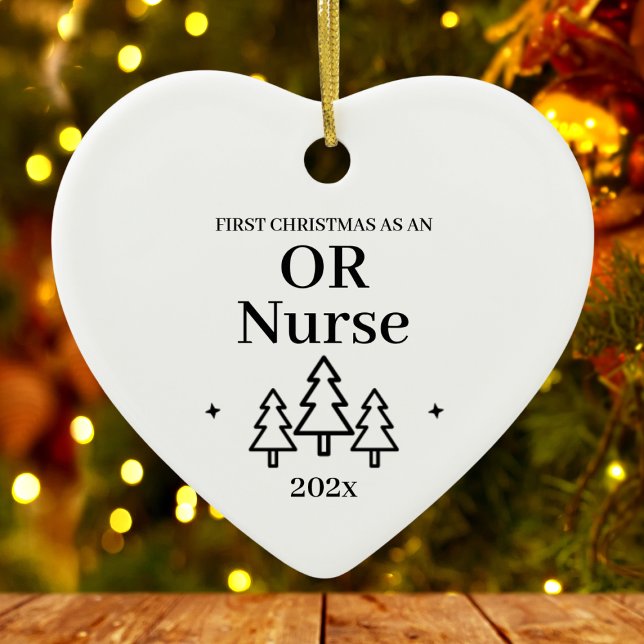 Adorno De Cerámica O enfermera primera Enfermería de Navidad (OR Nurse First Christmas Nursing Ceramic Ornament
)