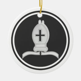 Adorno De Cerámica Obispo blanco Chess