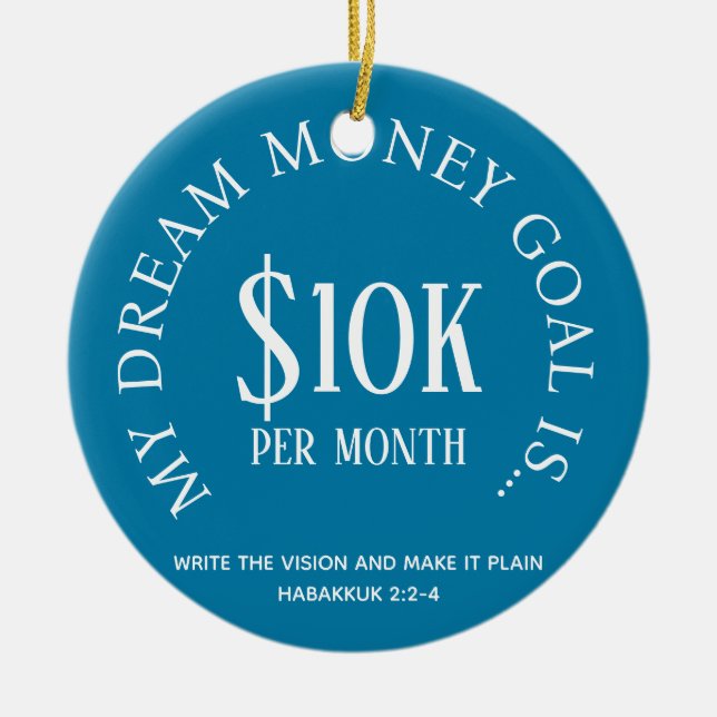 Adorno De Cerámica Objetivos financieros del personalizable (Frente)