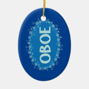 Adorno De Cerámica Oboe Winter Snowflakes