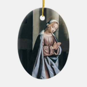 Adorno De Cerámica Obra de la Virgen Religiosa María Madonna