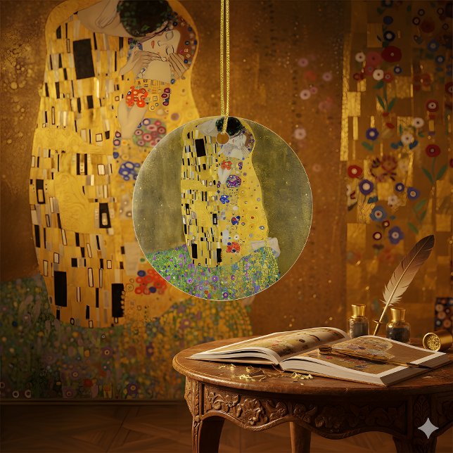 Adorno De Cerámica Obra maestra de Klimt: El beso - abrazo eterno (Subido por el creador)