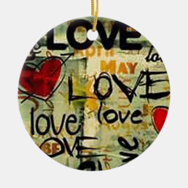 Adorno De Cerámica Obtén Un Pequeño Graffiti De Amor (Frente)