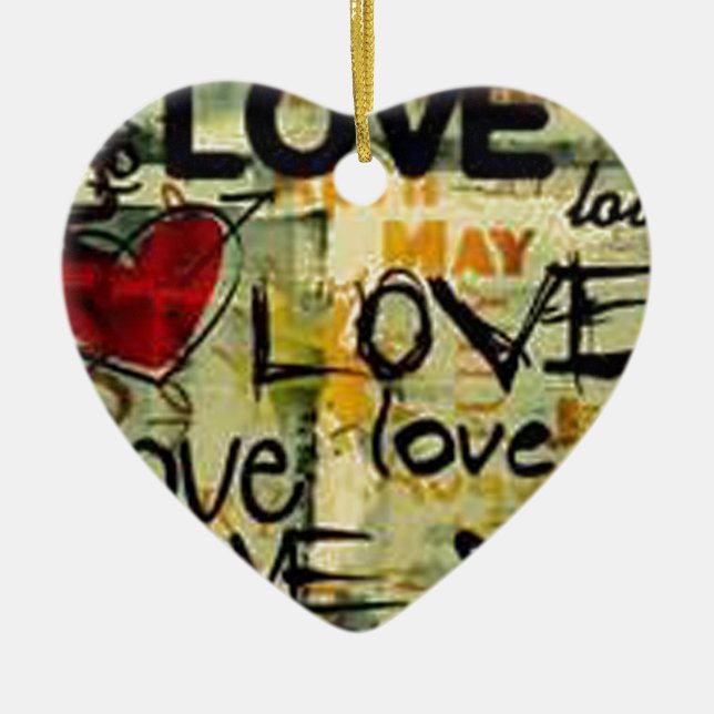 Adorno De Cerámica Obtén Un Pequeño Graffiti De Amor (Frente)