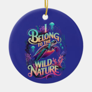 Adorno De Cerámica Ocean Adventure, una vibrante tortuga marina