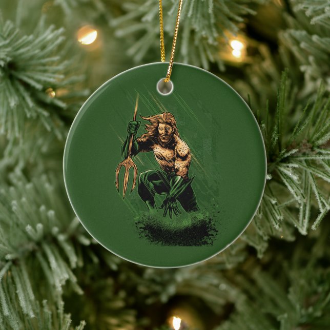 Adorno De Cerámica Ocean King Trident Warrior Dynamic Comic Art (Árbol)