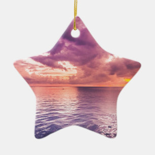 Adorno De Cerámica Ocean Sunset Inspirador