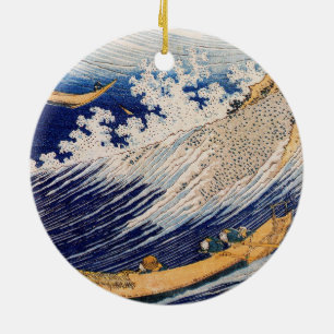 Adorno De Cerámica Océano Hokusai Waves Pescadores