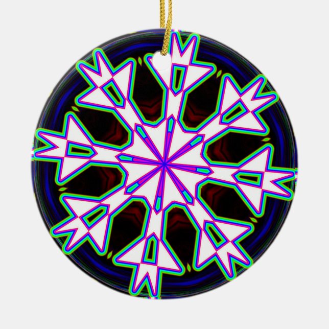 Adorno De Cerámica Ocho vías Mandala Kaleidoscope (Frente)