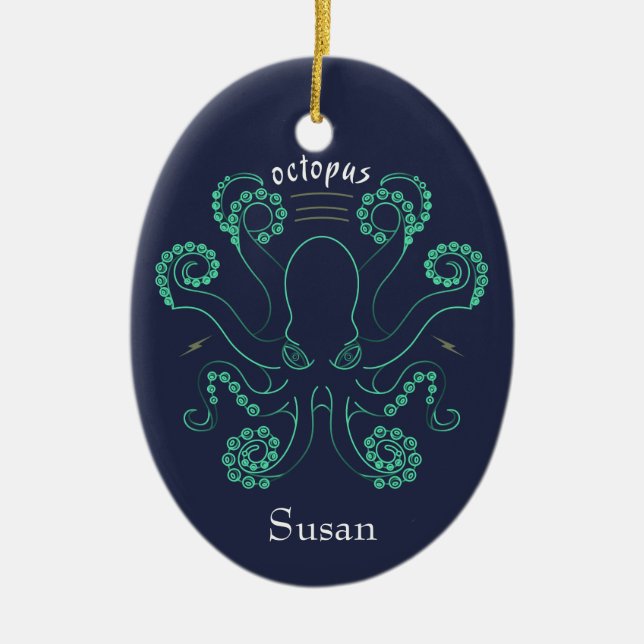 Adorno De Cerámica Octopus Cephalopod Tentacles (Frente)