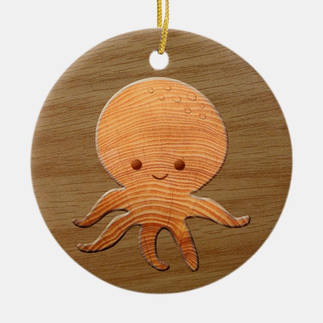 Adorno De Cerámica Octopus Personalizado Cuidadoso Con Impresión De M (Frente)