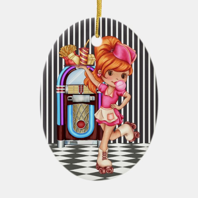 Adorno De Cerámica Ocupaciones - Camarera - SRF (Frente)