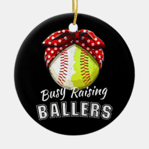 Adorno De Cerámica Ocupado Recaudando Ballers Funny Juego de Béisbol 