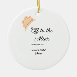 Adorno De Cerámica Off to the altar orange cap hat bridal shower name