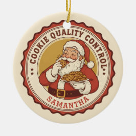 Adorno De Cerámica Official Cookie Quality Control Funny Christmas