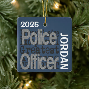 Adorno De Cerámica Oficial de Policía Extraordinario PERSONALIZADO