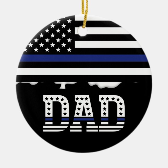 Adorno De Cerámica Oficial de Policía Personalizado Cop Delgado Línea (Frente)