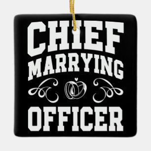 Adorno De Cerámica Oficial Jefe de Matrimonios - Diseños de Oficiante