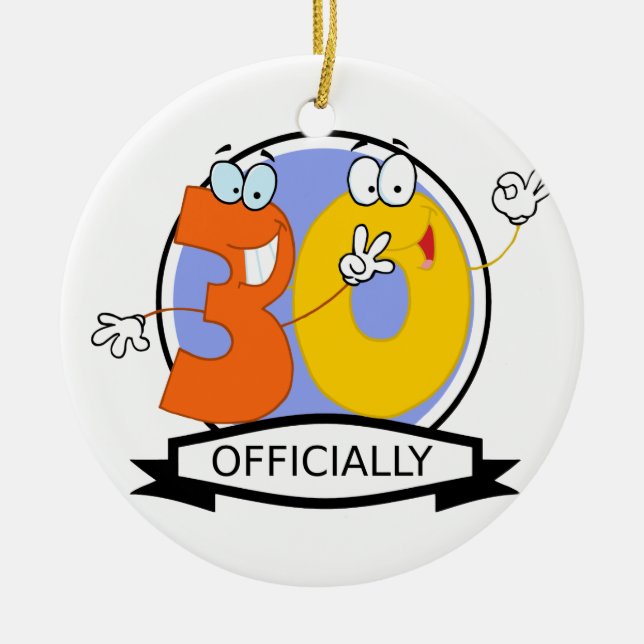 Adorno De Cerámica Oficialmente bandera de 30 cumpleaños (Frente)