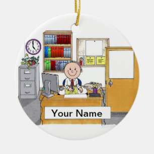 Adorno De Cerámica Oficina - Hombre