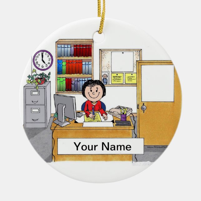 Adorno De Cerámica Oficina - Mujer (Frente)